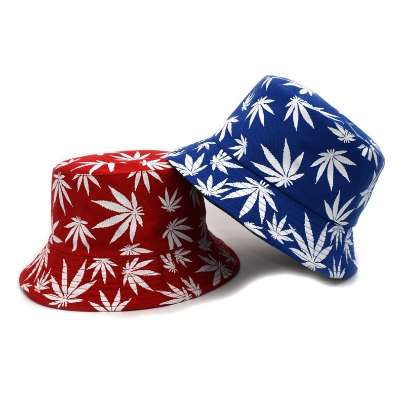 Panama Women Reversible Bucket Hats Leaf Printed Hip Hop Sun Hat Men Cotton Casual Fisherman Hats Caps-0